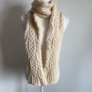 Nine West Cream Cable Knit Scarf